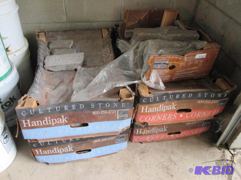 lot 49 image: 4 Boxes of misc cut stone pieces...