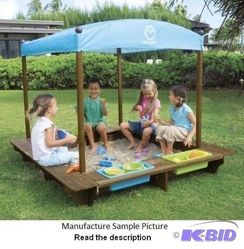 lot 111 image: Kidcraft 5 x 5 Sandbox with Canopy - Our hard...
