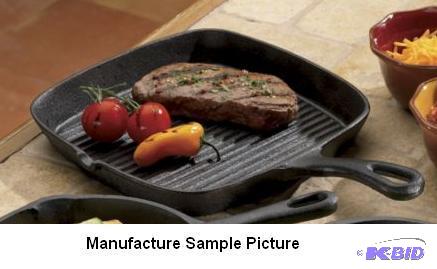 lot 13 image: Cast Iron Grill Pan -&nbsp9" square x 1...