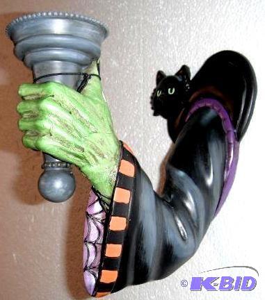 lot 25 image: Cat and Frankenstein Arm Wall Sconce - Green ...