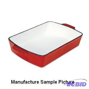 lot 47 image: Heuck Porcelain Enamel Cast Iron Roaster Pan ...