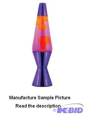 lot 89 image: 17" Designer Lava Lamp - A metallic base...