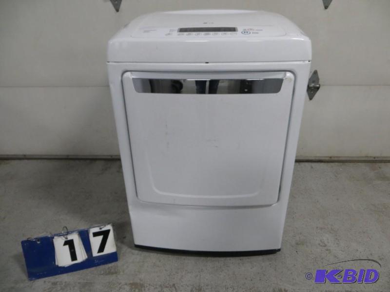 lot 17 image: LG DLE1101W&nbspWhite Electric 7.3 cu. ft. u...