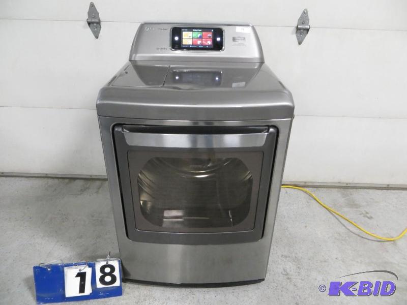 lot 18 image: LG Steam Dryer Series DLGX6002V&nbsp27"...