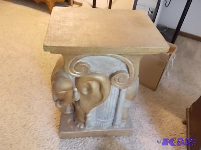 lot 22 image: Plaster Elephant Table 14x11x22...