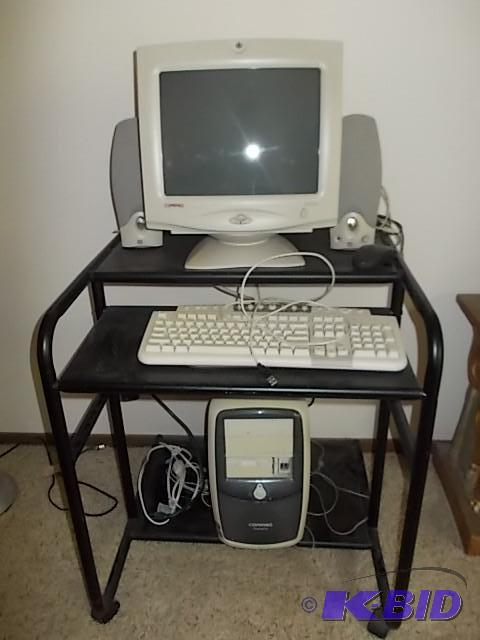 lot 26 image: Compaq Presario Computer With Computer Desk...