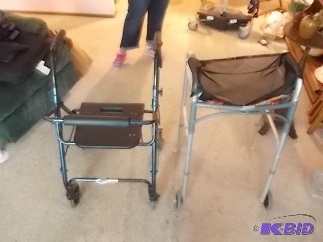 lot 3 image: 2-Walkers 1-With Hand Brake, 1-Standard...