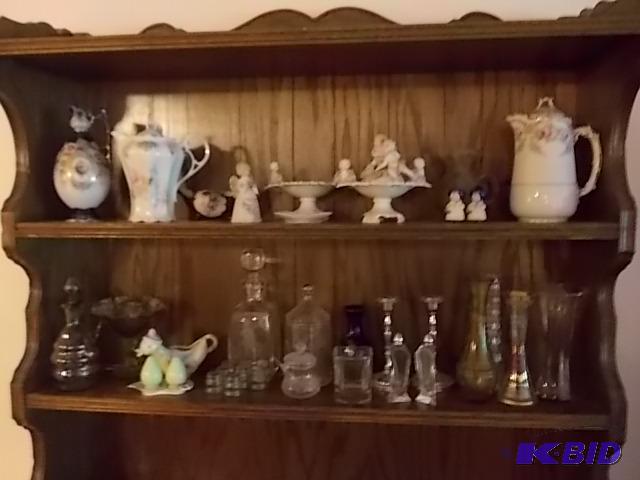 lot 35 image: Contents On 2-Shelves &nbspVintage Dishes, ...