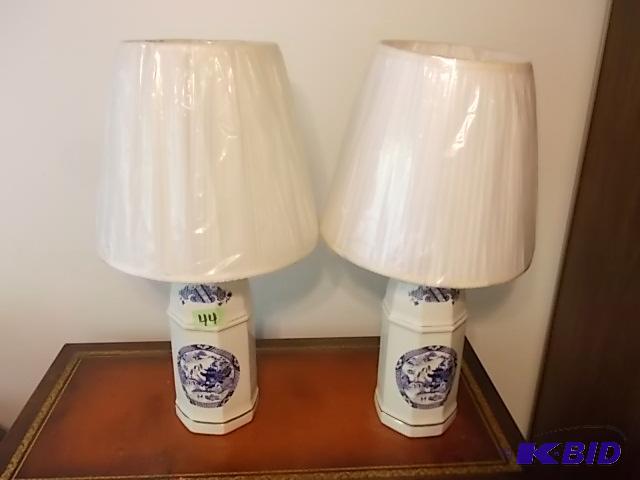 lot 44 image: Pair Of Asian Lamps With Shades...