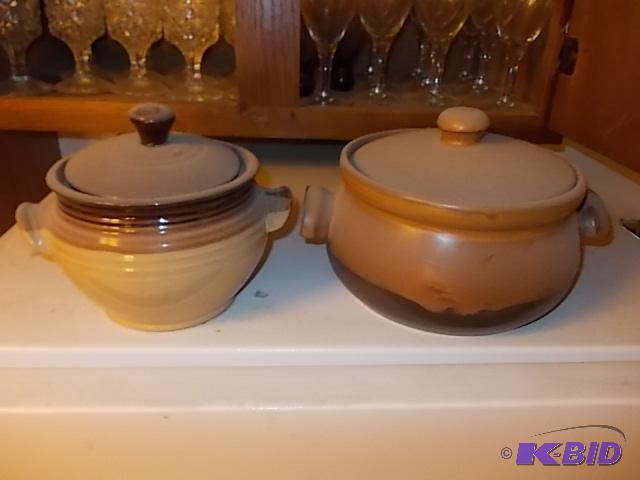 lot 58 image: 2-Bean Pots With Lids...