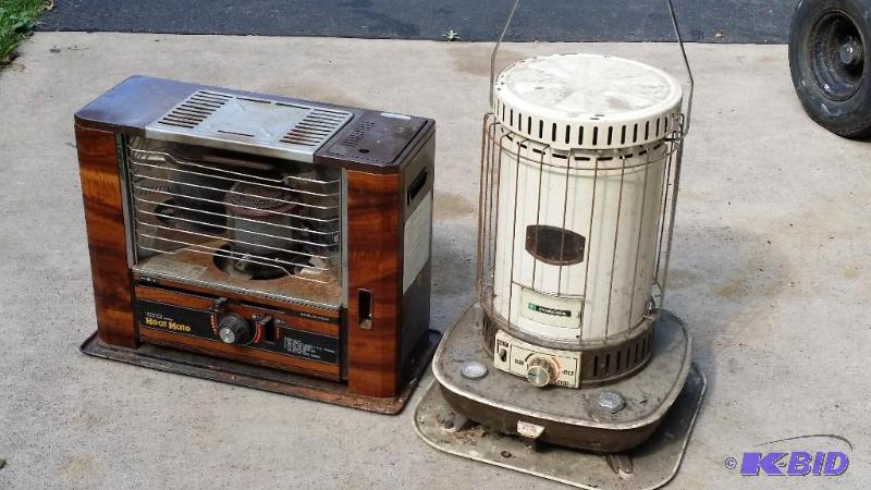 lot 10 image: 2 Kerosene heaters condition unknown, 1 heate...