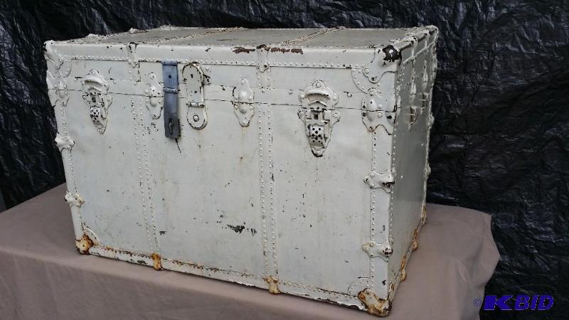 lot 25 image: C.F. Hovey an Co. Trunk painted white but the...