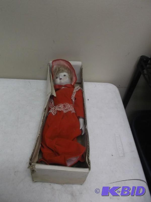 lot 105 image: Porcelain Doll, Some Wear...