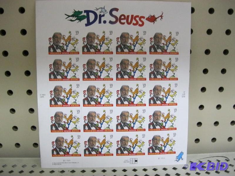 lot 127 image: Lot Of Dr. Seuss postage Stamps...