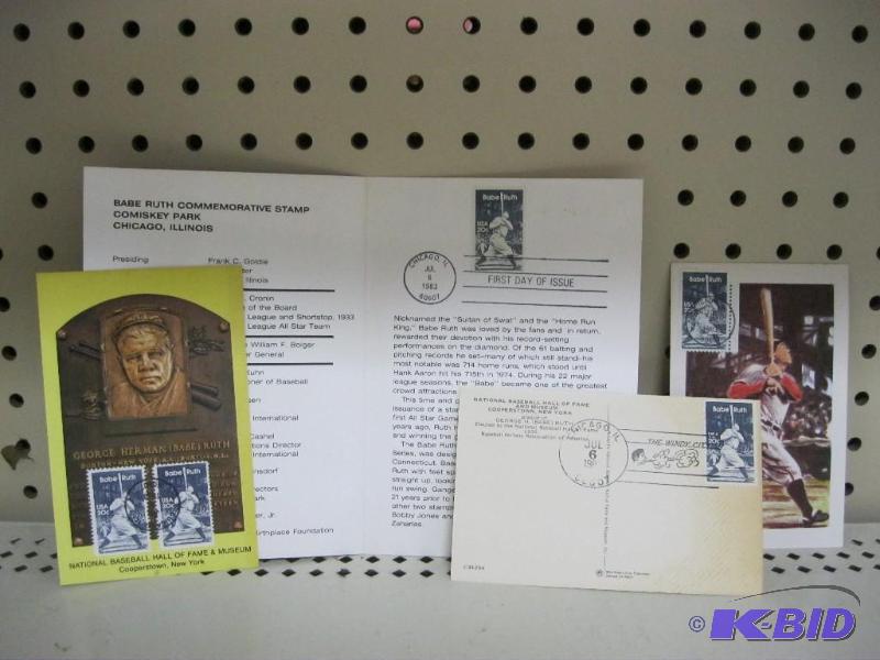 lot 131 image: Lot Of Vintage Babe Ruth Post Cards And Posta...