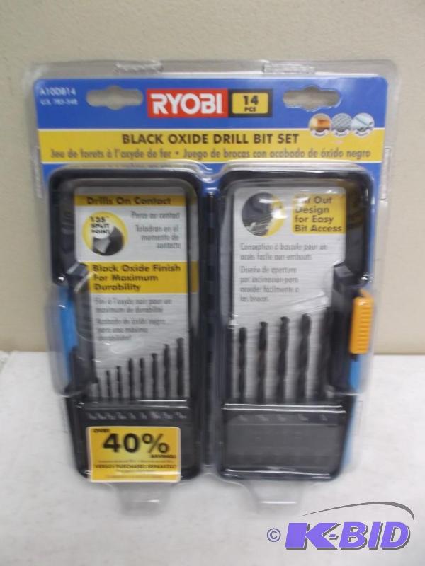 lot 160 image: New Sealed Ryobi 14 Piece Drill Bit Set...