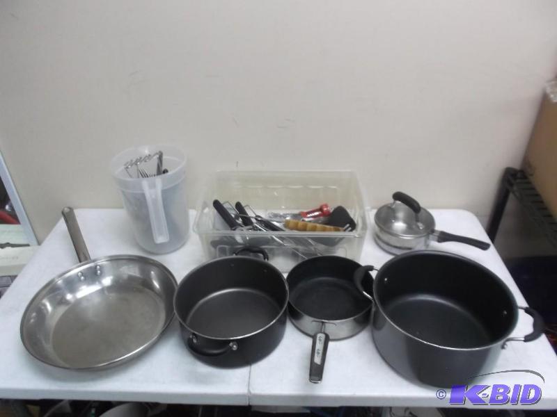 lot 167 image: Lot Of used Pans And Kitchen Utensils, One Is...