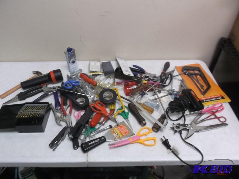 lot 175 image: Large Lot Of Random Tools - Scissors, Bits...