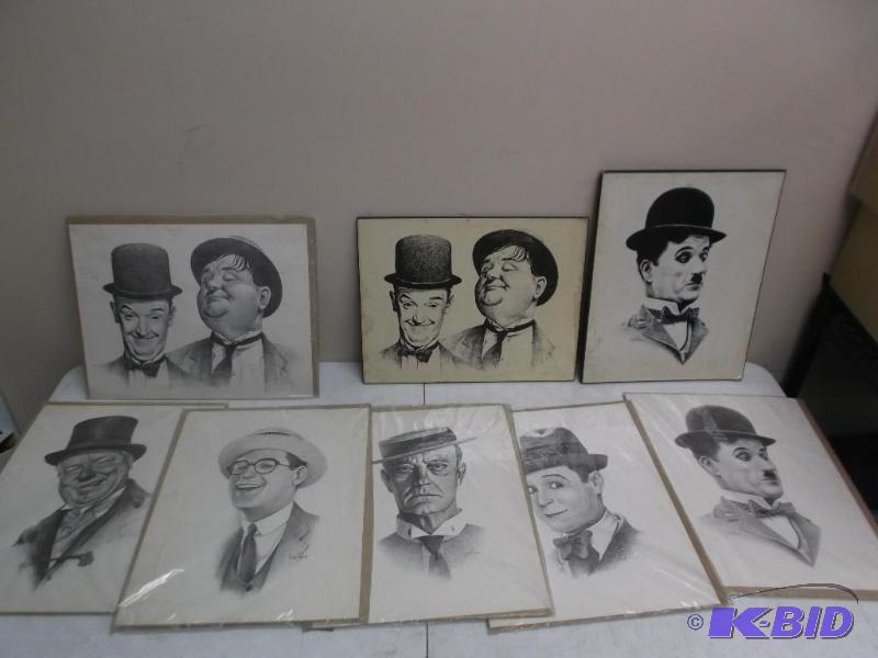 lot 176 image: Lot Of Vintage Sketch Picture, Two Are Trays,...