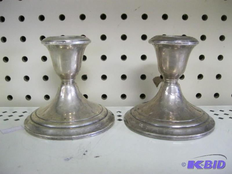lot 201 image: Pair Of Weighted Candle Stick holders, Show W...