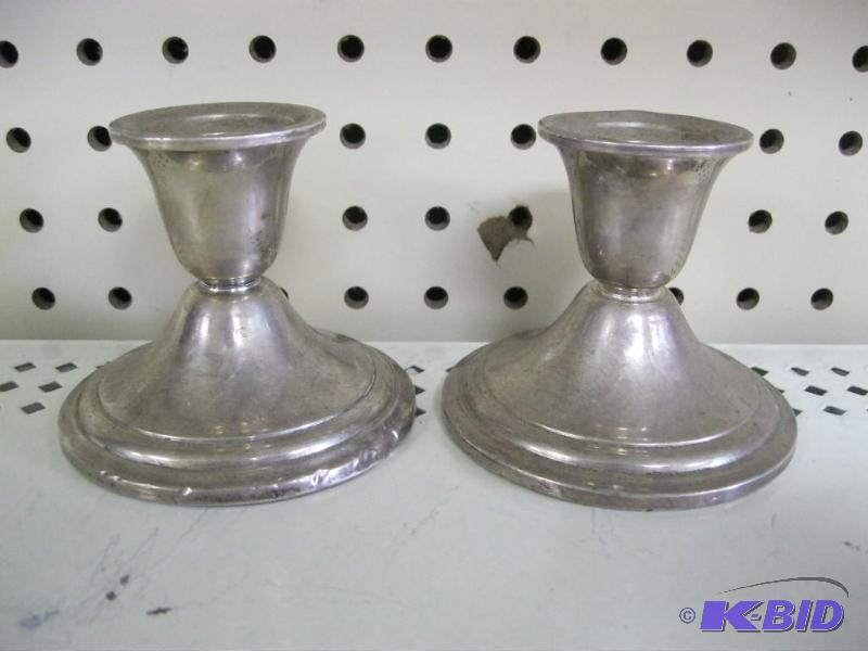 lot 202 image: Pair Of Weighted Candle Stick holders, Show W...
