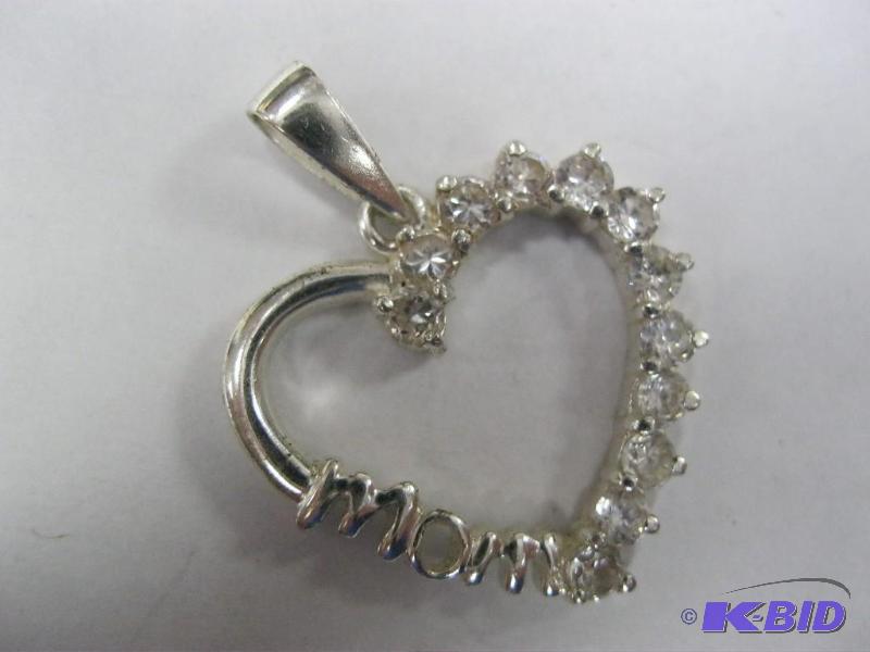 lot 208 image: Mom 925 cz Necklace Pendant...