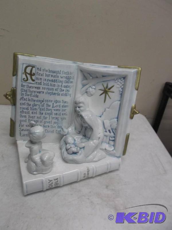 lot 211 image: Nativity Ceramic Bible Music Box...