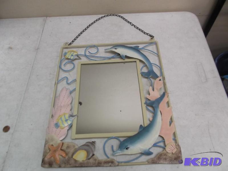 lot 219 image: Metal Dolphin Mirror...