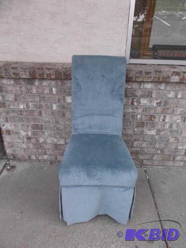 lot 222 image: Blue Micro Fiber Padded Chair...