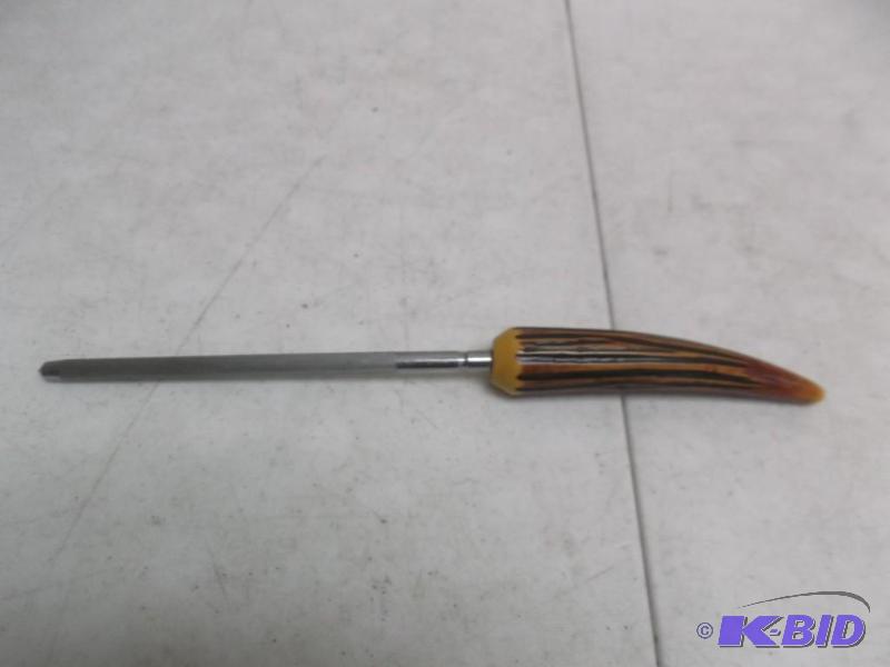lot 39 image: Horn Style Knife Sharpener, Not Real Horn...