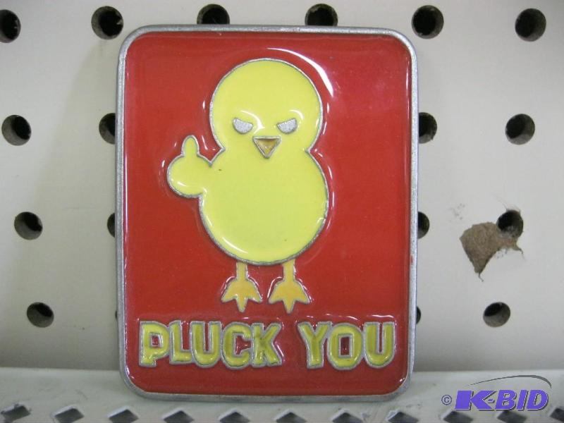 lot 42 image: Evil Kid PLUCK YOU Belt Buckle...