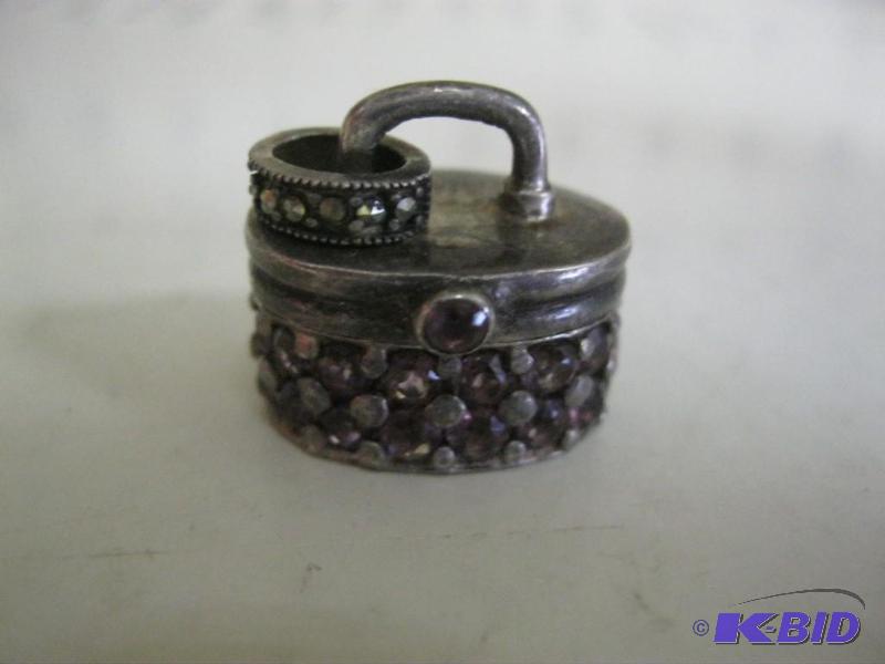 lot 54 image: Small Silver Basket Charm ...