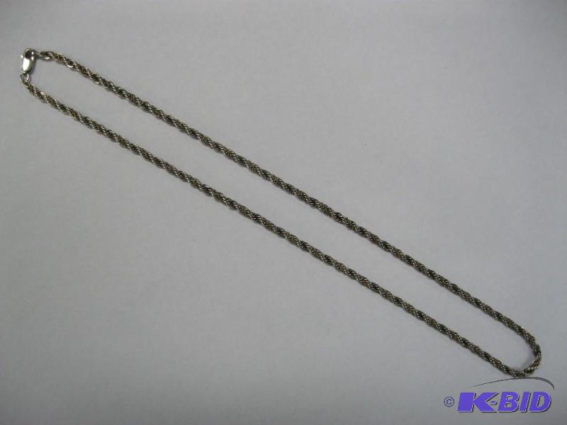 lot 95 image: Silver Tone Rope Necklace...
