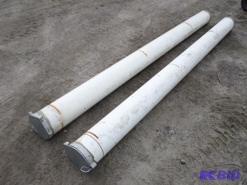 lot 13 image: (2) 12ft Lidded PVC Storage Tubes...
