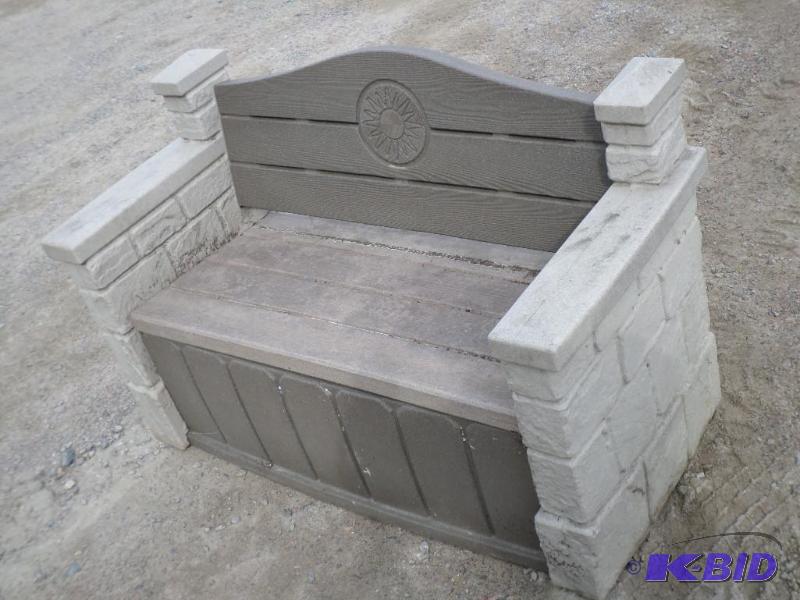 lot 27 image: Molded Plastic Outdoor Bench...