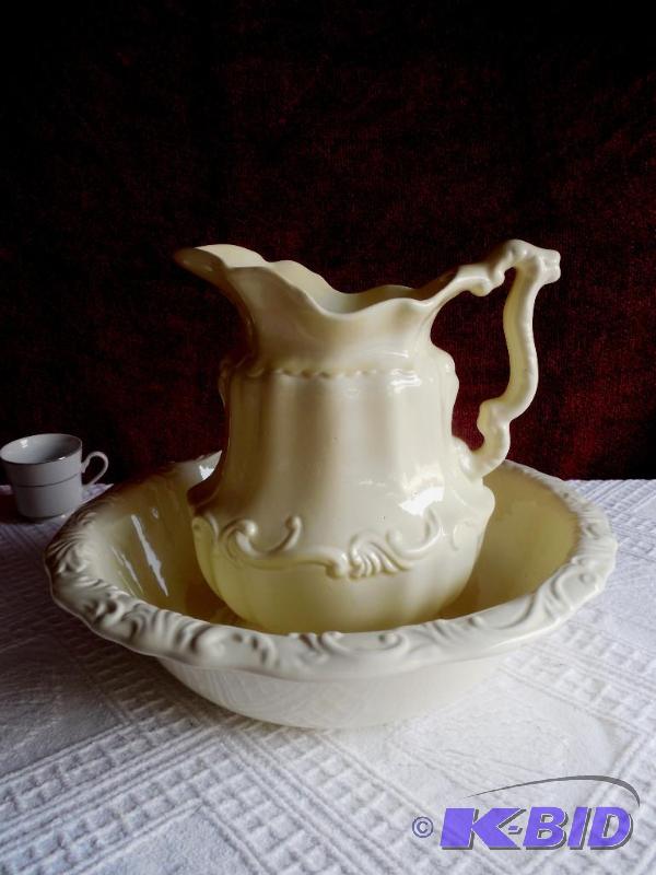 Vintage Large Water Pitcher & Wash Basin