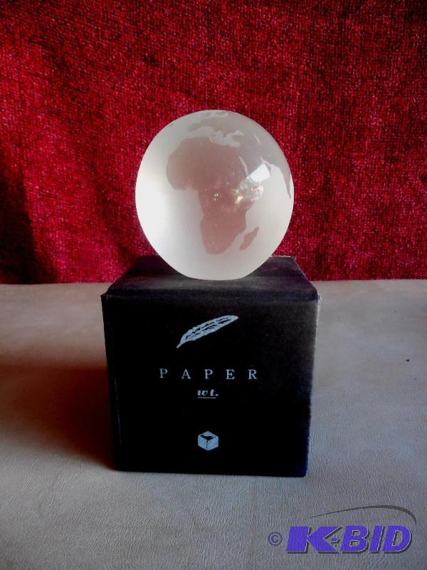 World Globe Art Glass Paperweight