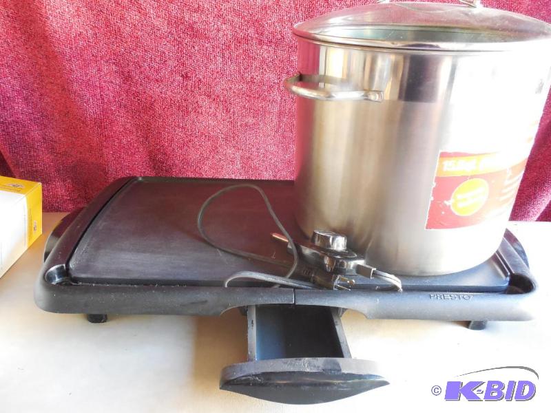Used Skillet and Stainless Kettle with Glass Lid