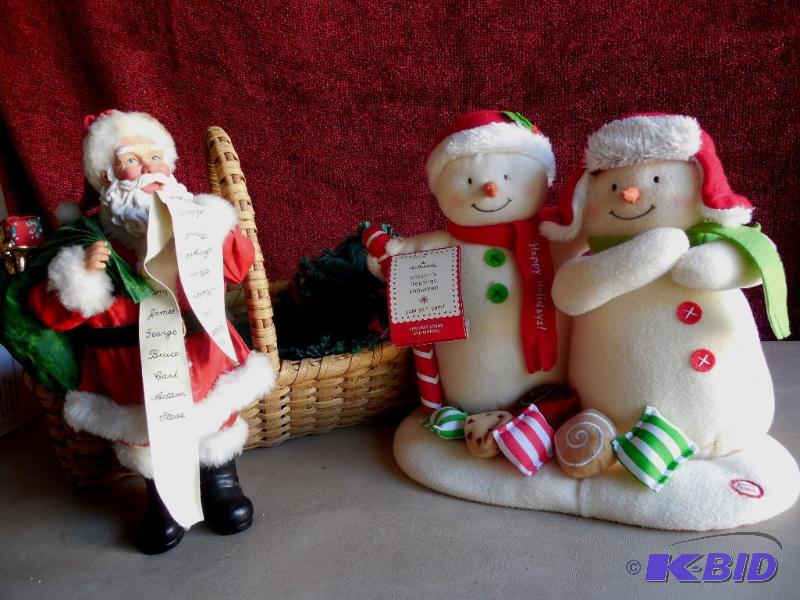 Vintage Collectible Santa & Hallmark Singing Animated Snowmen - Works