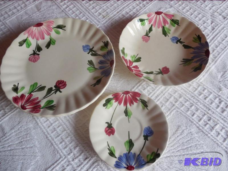 8 pc Blue Ridge Southern Potteries Mardi Gras Dinnerware