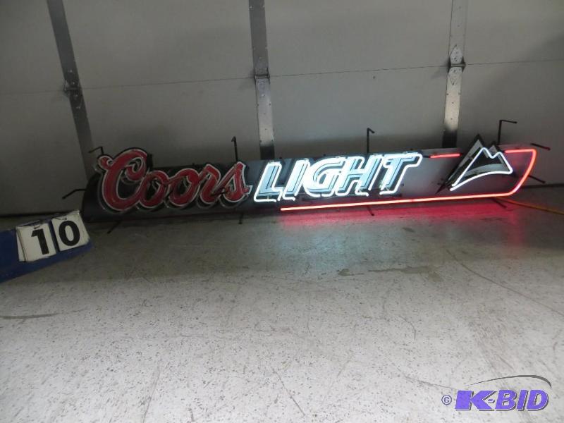 Large Coors Light Neon. Partially lights. Bro...