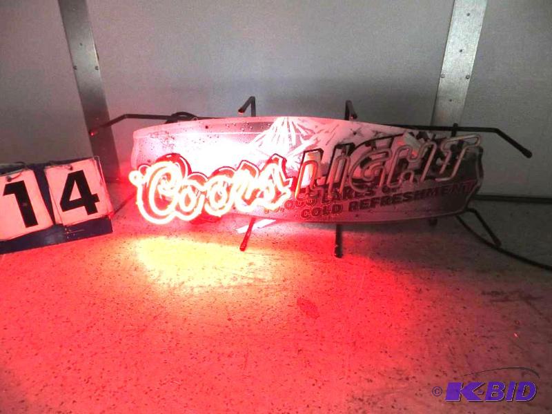 Coors Light Neon Sign. Partially lights. For ...