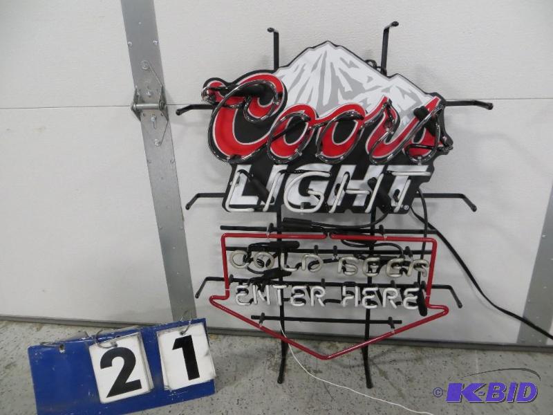 Coors Light Cold Beer Enter Here Neon Sign. 2...