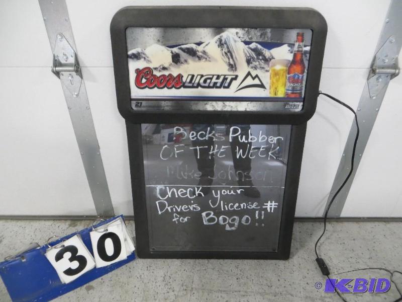 Coors Light Lighted&nbspMenu Board. Does not...