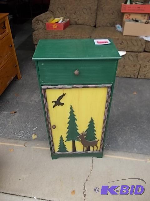 lot 101 image: Green Storage Cabinet 16x9x32...