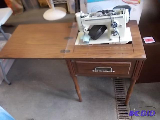 lot 109 image: Sears Sewing Machine (Parts) & Cabinet...