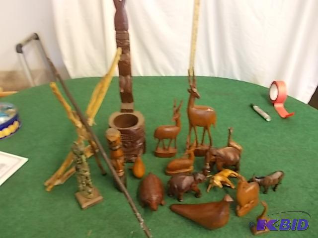 lot 17 image: Collection Of Assorted Wood Carvings...
