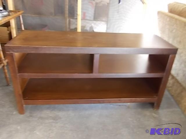 lot 2 image: Wood Television Stand With Storage...