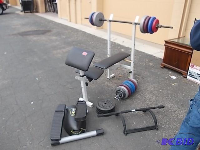lot 46 image: Weight Bench With 170 Lbs. & Other Access...