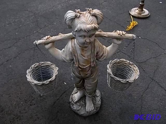 lot 70 image: Girl With Baskets Statue 24 Inches Tall...
